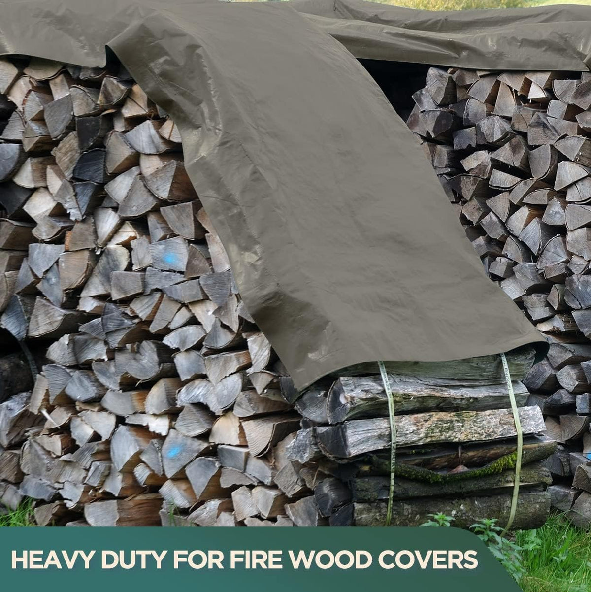 CCS Waterproof Canvas Tarp Cover (21oz) – Heavy Duty Duck Cloth, Waxed Canvas Tarpaulin with Rustproof Brass Grommets for Camping, Construction, Equipment & Outdoor Use (Olive Drab, 12x14 Ft)