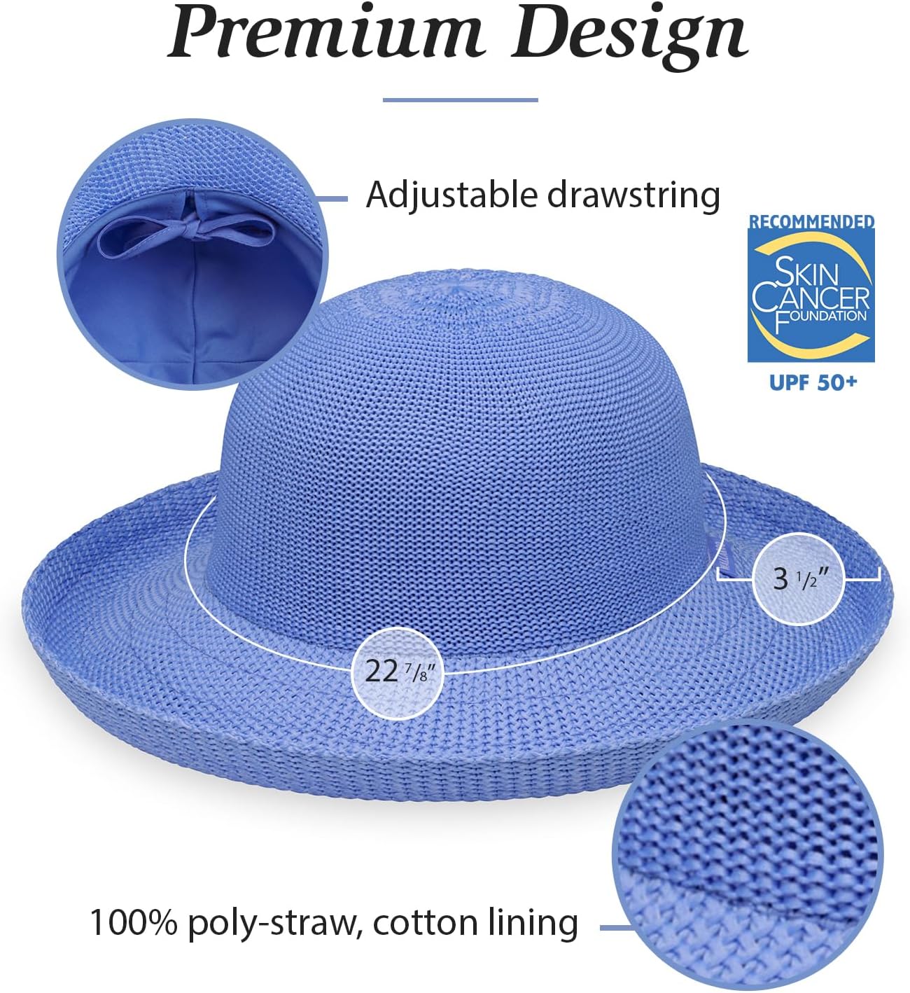 Wallaroo Women's Victoria Sun Hat | Packable Design, Adjustable Sizing, Sophisticated Style