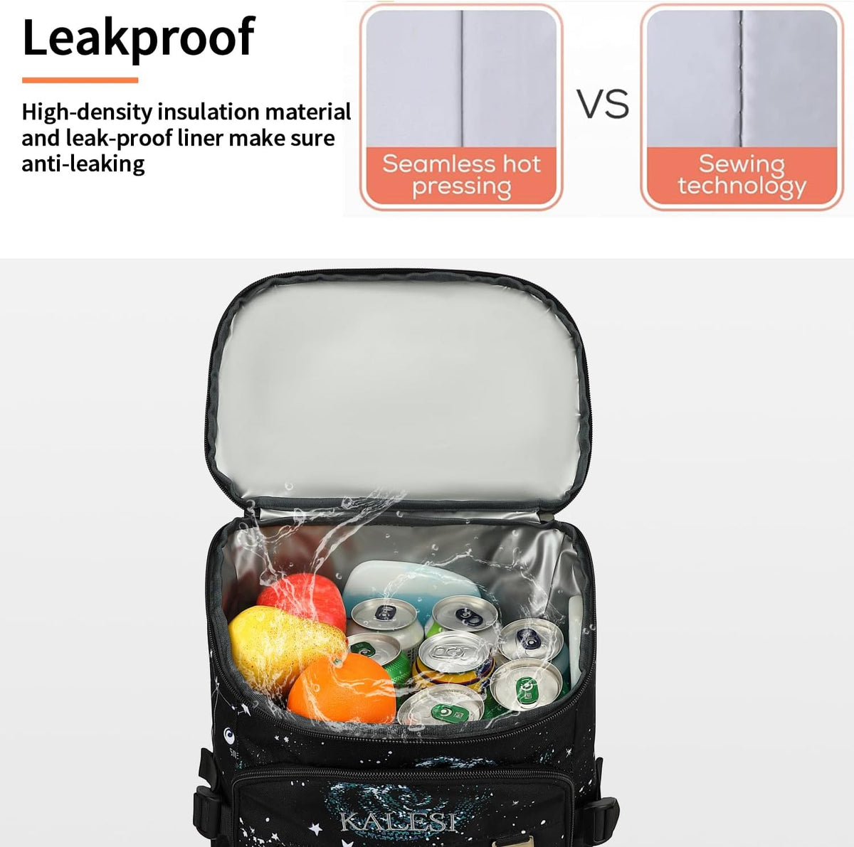 Kalesi Cooler Backpack 36 Cans Lightweight Insulated Backpack Cooler Leak-Proof Travel Camping Lunch Backpack Outdoor Cutlery Backpack for Men and Women