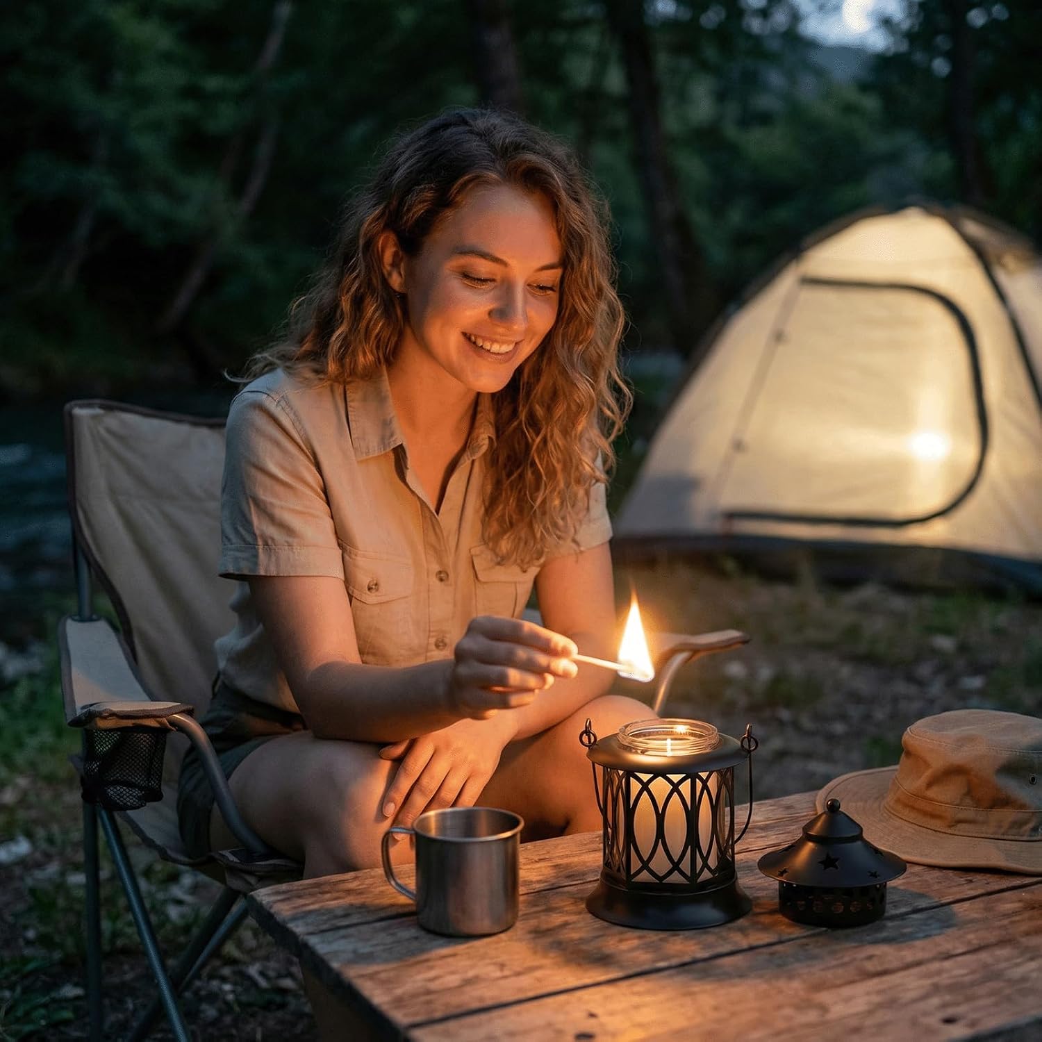 Citronella Candles Outdoor, 2 Pack Citronella Candle Lanterns with Lid