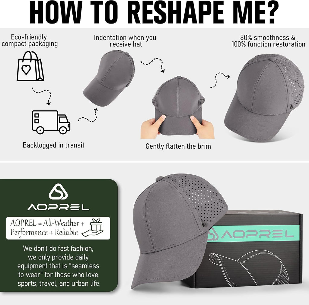 AOPREL Baseball Cap Breathable Mesh Golf Hat Quick Dry Adjustable Baseball Hats for Men and Women Sport Running Workout