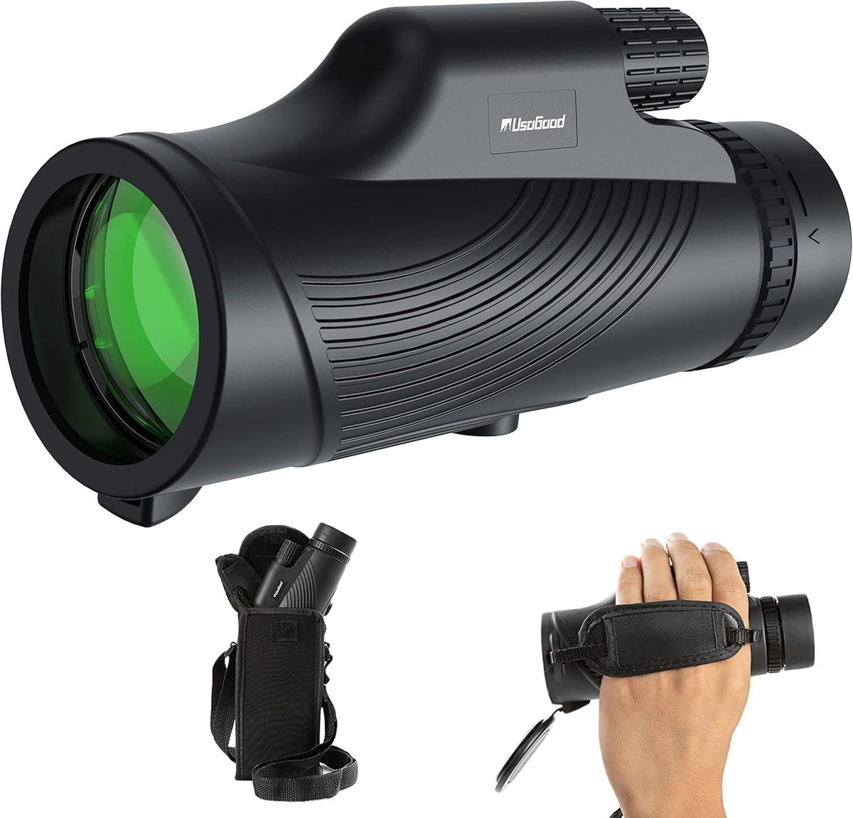 Monocular Telescope, 10x42 Monocular for Adults, BAK4 Prism & FMC Lens Monoculars for Adults High Powered, Waterproof Portable Monocular with Hand Strap for Bird Watching, Camping, Travel