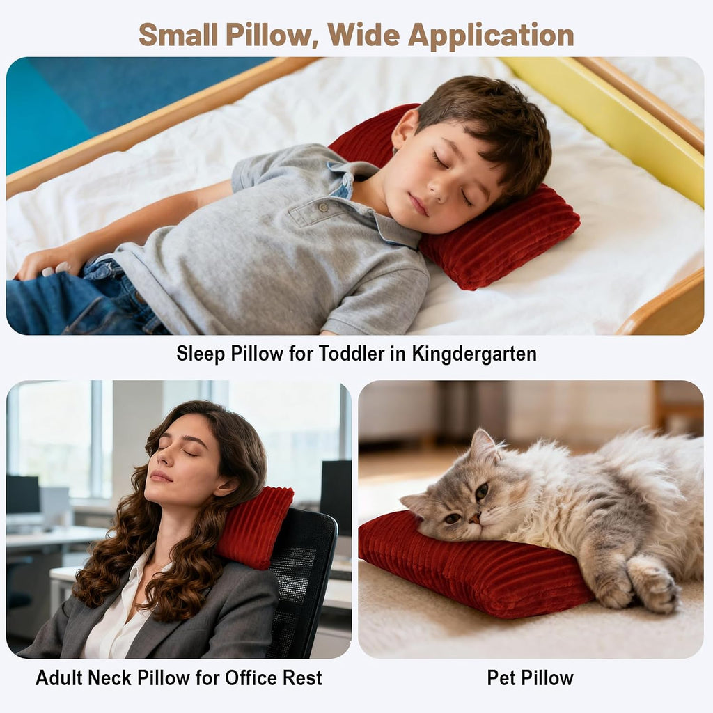 vocheer Small Pillow with Removable Cover, 11"x 7" Tiny Travel Pillow 2PCS