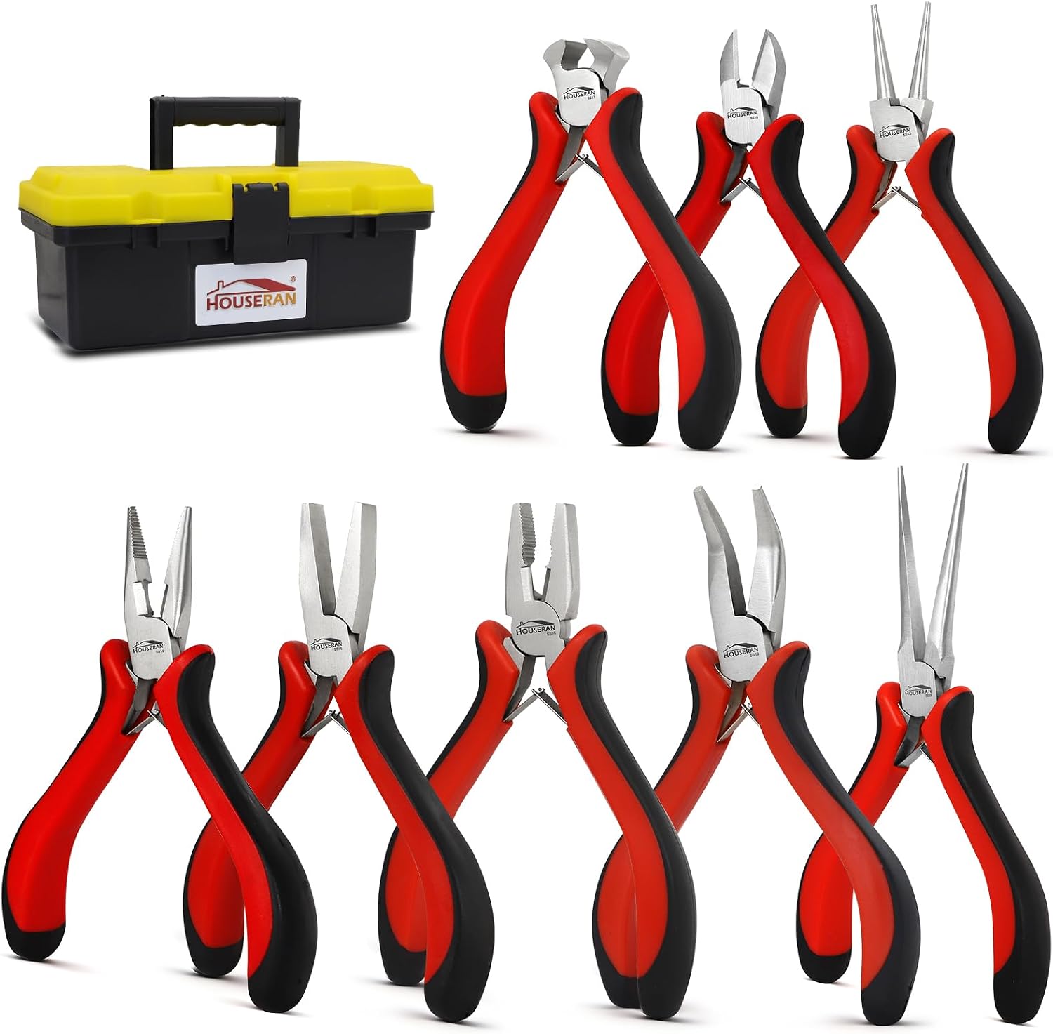 8-Piece Mini Jewelry Pliers Set, Needle Nose, Round Nose & Cutters