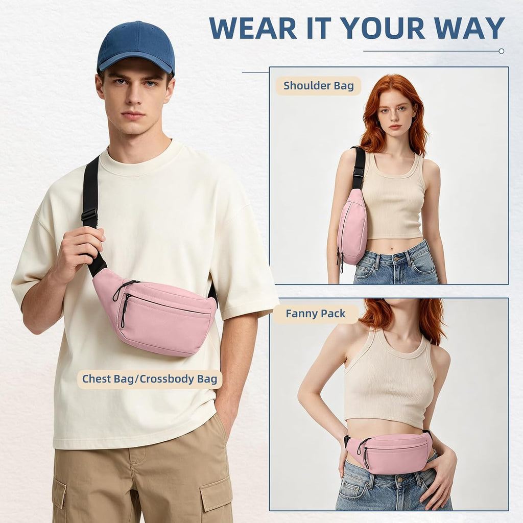 ZOORON Fanny Packs for Women Men Crossbody Waist Pack Bag Running Belt