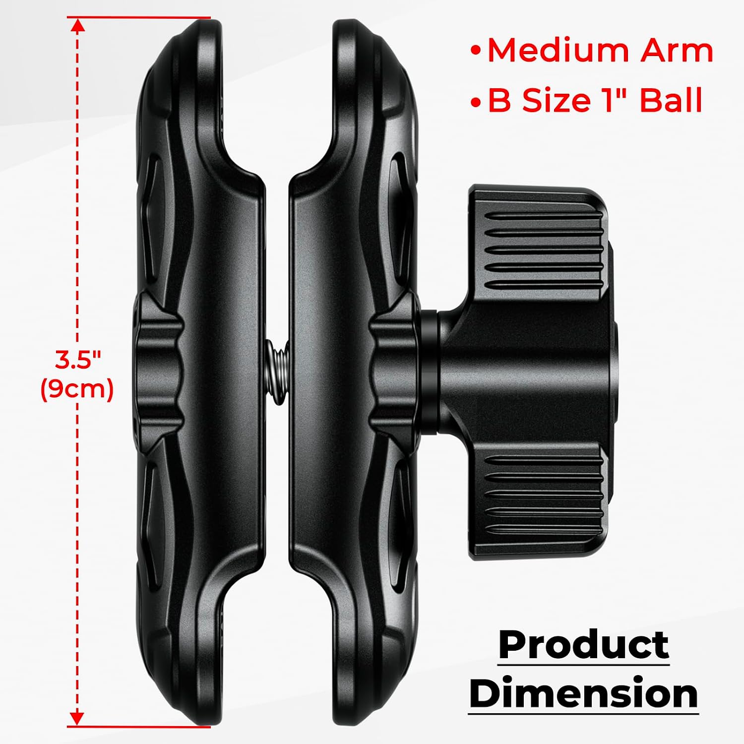 VAZESWIN 1" Ball Aluminum Alloy Double Socket Arm, 3.5" Length Medium Arm