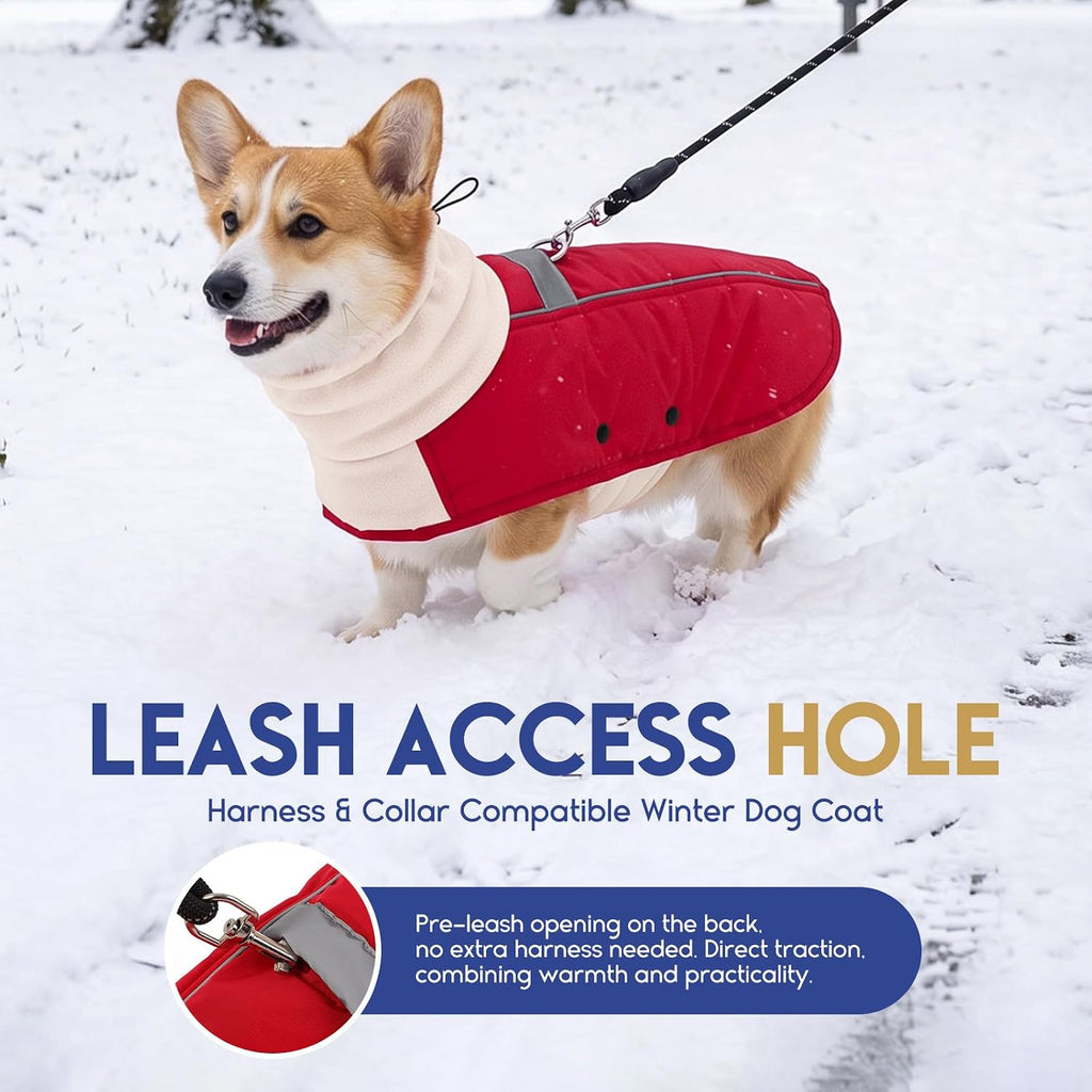 ASENKU Dog Coat Turtleneck Dog Winter Jacket for Small Medium Large Dogs