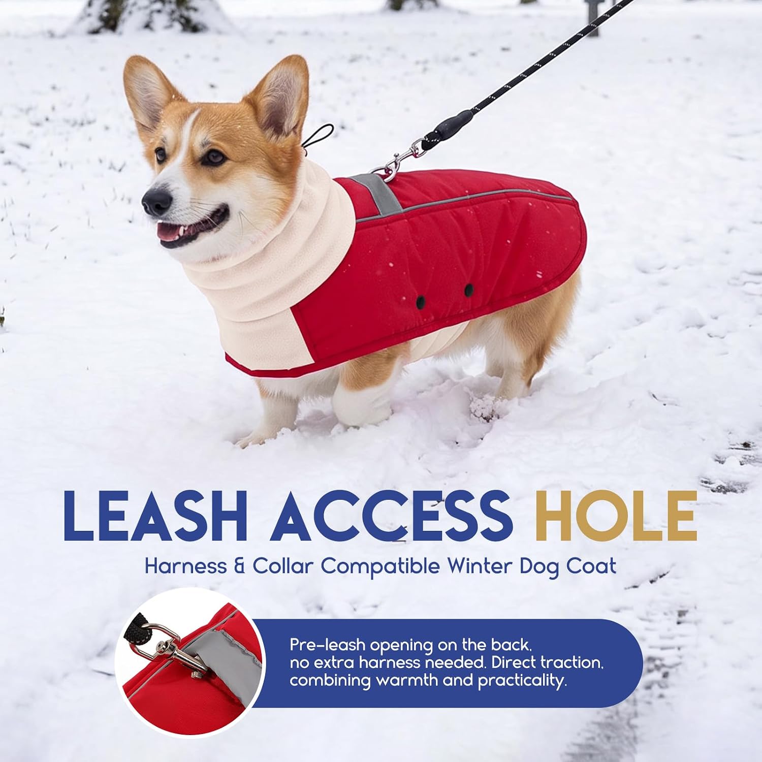 ASENKU Dog Coat Turtleneck Dog Winter Jacket for Small Medium Large Dogs