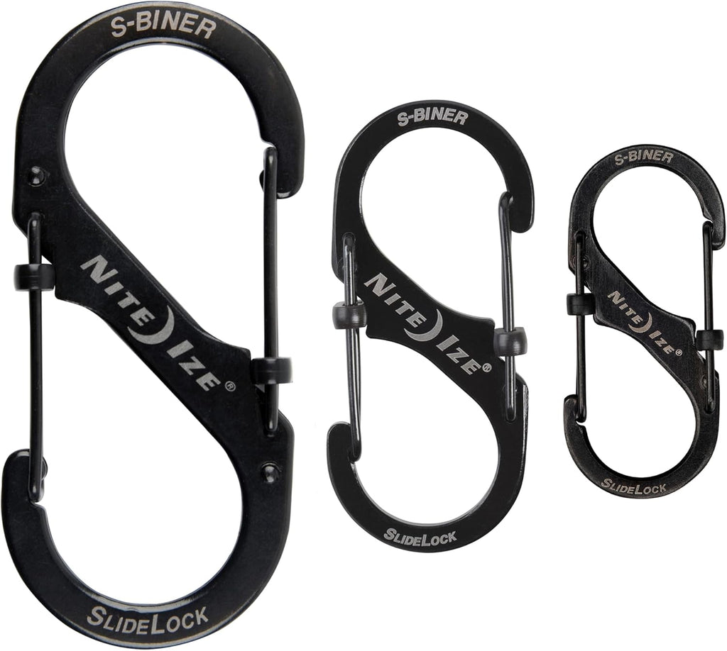 Nite Ize S-Biner SlideLock Stainless Steel - Double-Gated Accessory for Everyday Use - Lockable Dual Design - Independent Locking Mechanism - Securely Hold Keys & Gear