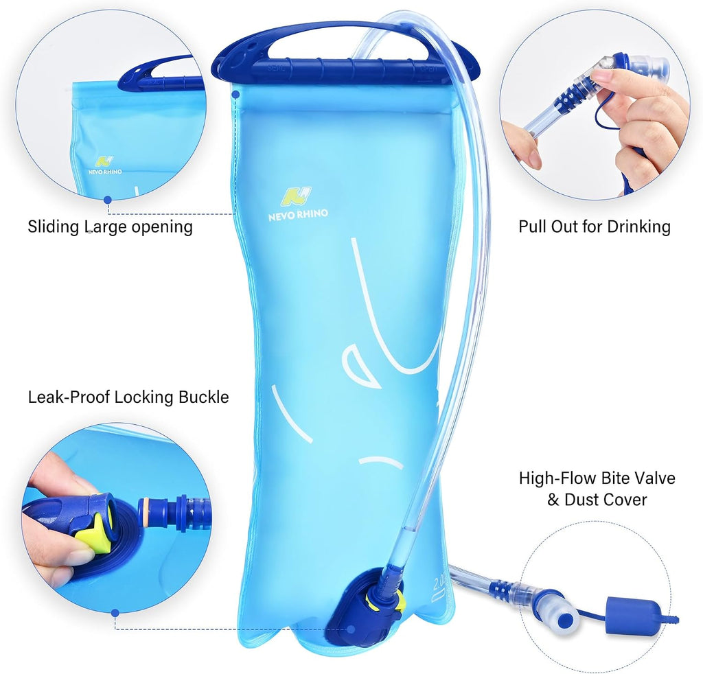 N NEVO RHINO Hydration Bladder 1.5L-3L Kit, Water Bladder for Running Vest