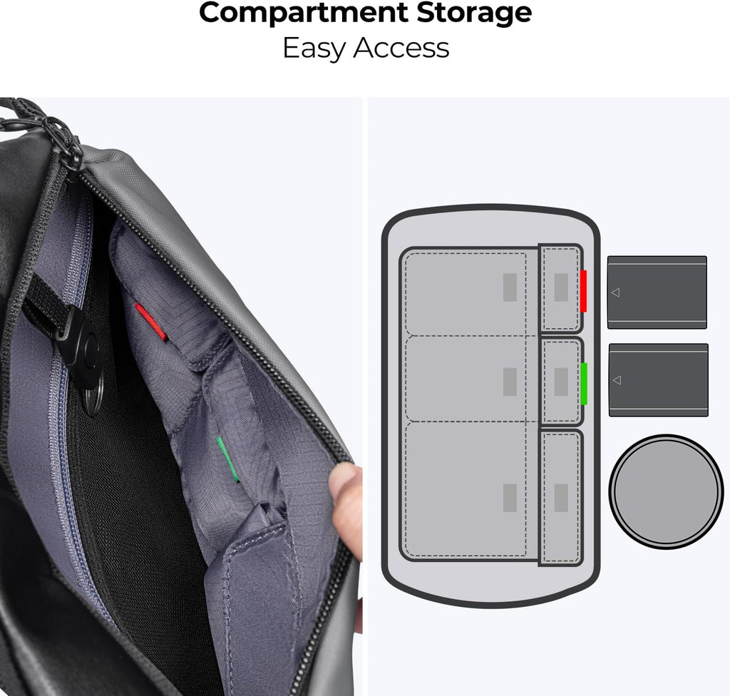 K&F CONCEPT 2 in 1 Camera Sling Bag, Everyday Shoulder Bag