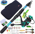 Sougayilang Telescopic Fishing Rod and Reel Combo – Full Kit with Carrier Bag, 11+1 Bearings Spinning Reel, Carbon Fiber Travel Pole for Bass, Trout, Catfish, Redfish – Saltwater Freshwater