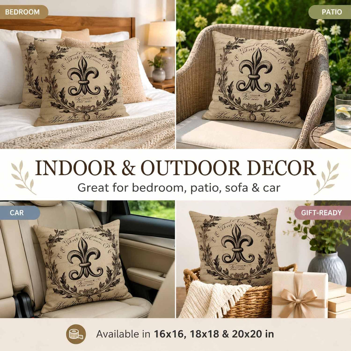 Anchor Throw Pillow Covers Set of 2 Vintage Logo with Leaves Throw Pillow Covers Couch Square Pillowcases Cushion for Living Room Bedroom Sofa 18x18 Inch