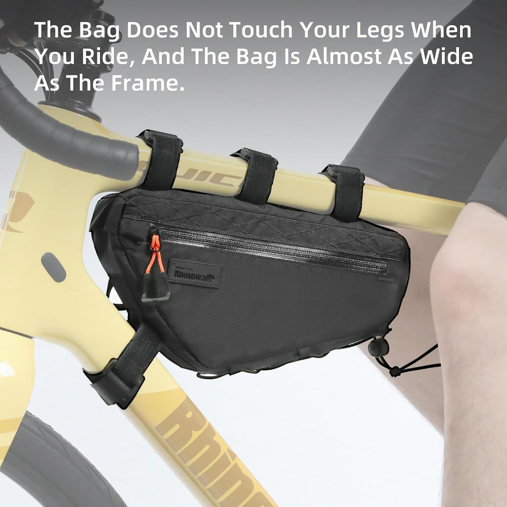 Rhinowalk Bicycle Front Frame Bag Waterproof Bicycle Bag 1.7L Cycling Accessories Nylon Pack Pouch for MTB Road Bike Cycling Commuting and Outdoor Adventures