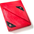 GUARD SHIELD Red Tarp 12x12 Feet Tarps High Visibility Outdoor Poly Cover Lightweight 6mil