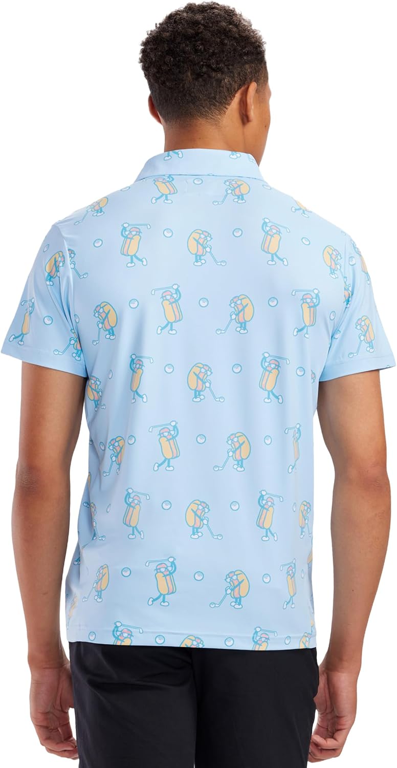 Tipsy Elves Men's Performance Golf Polo Shirt - Funny Novelty Golf Gift