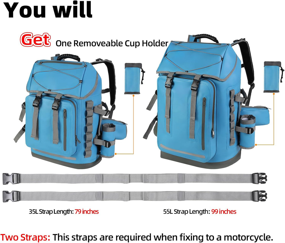 MORXPLOR Waterproof Backpack,Heavy Duty Hiking Backpack,35L/55L Roll Top Closure with Lid,Cushioned Floating Dry Bag Waterproof