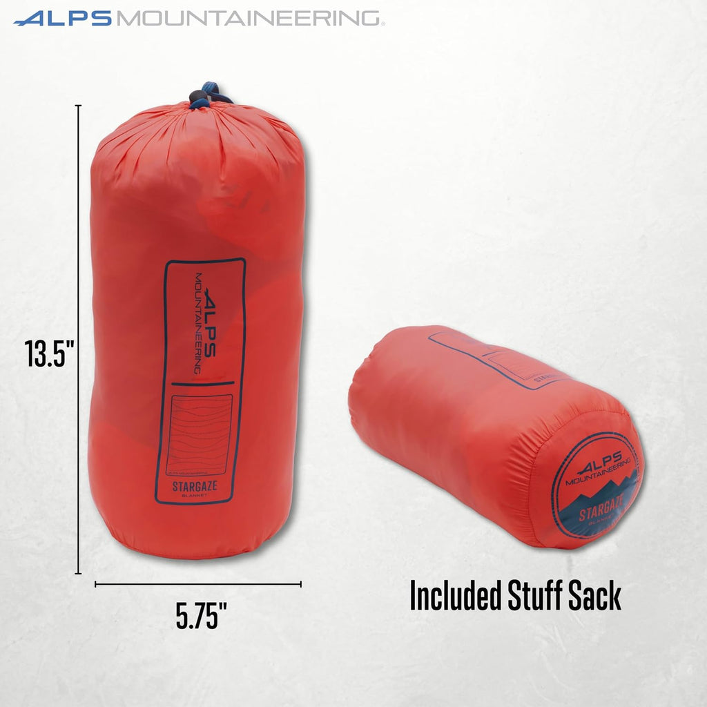 ALPS Mountaineering Stargaze Blanket – Lightweight Insulated Camping Blanket with TechLoft Silver Fill, Water-Resistant Nylon Shell & Compact Stuff Sack for Travel & Outdoor Use