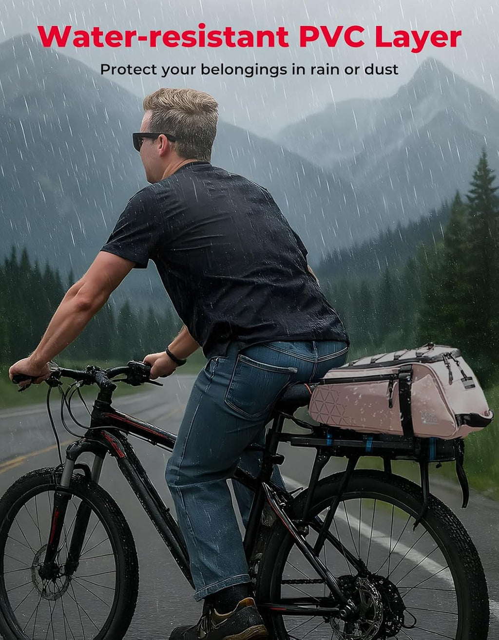 KEMIMOTO Rear Bike Rack Bag - 8L PVC Water Resistant Ebike Bags for Bicycle
