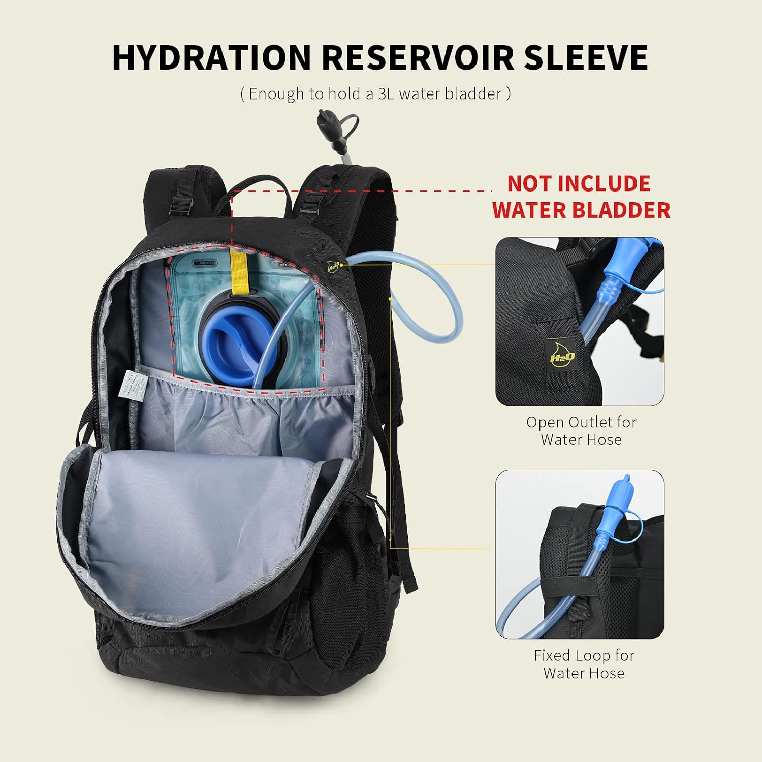 SKYSPER Hiking Backpack for Men Women, 35L Lightweight Travel Daypack, Outdoor Camping Back Pack with Multiple Compartments, Durable for Weekend Getaway