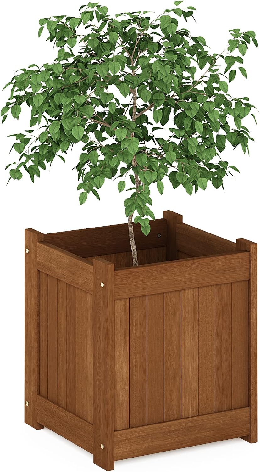 Furinno 2-FG16450 Tioman Hardwood Flower Box, Two-Pack, Natural