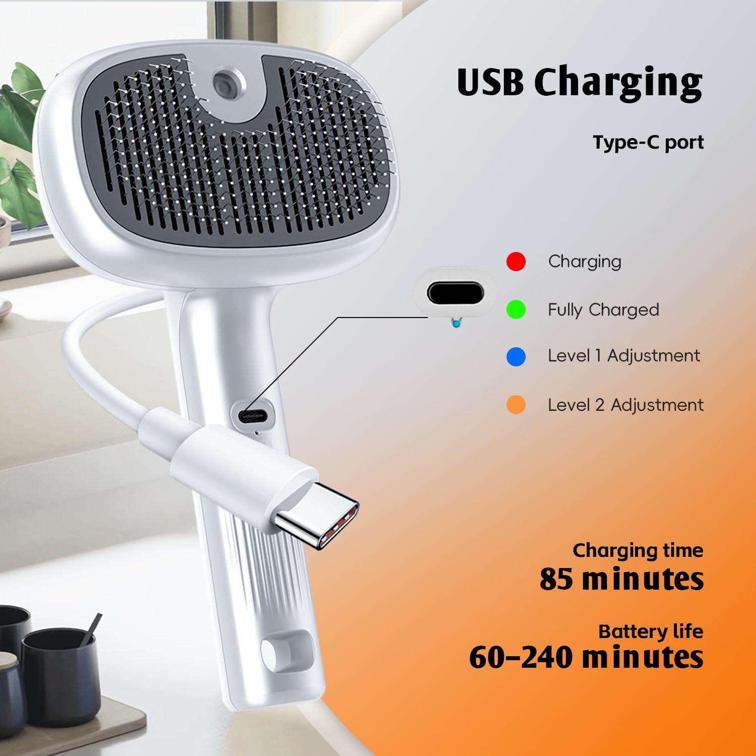4 In 1 Cat Steam Brush for Grooming, Shedding, Massage, Bathing,Anti-Static