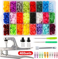 Cenoz Plastic Snaps for Fabric with Pliers Tool, 460 Sets 24 Colors