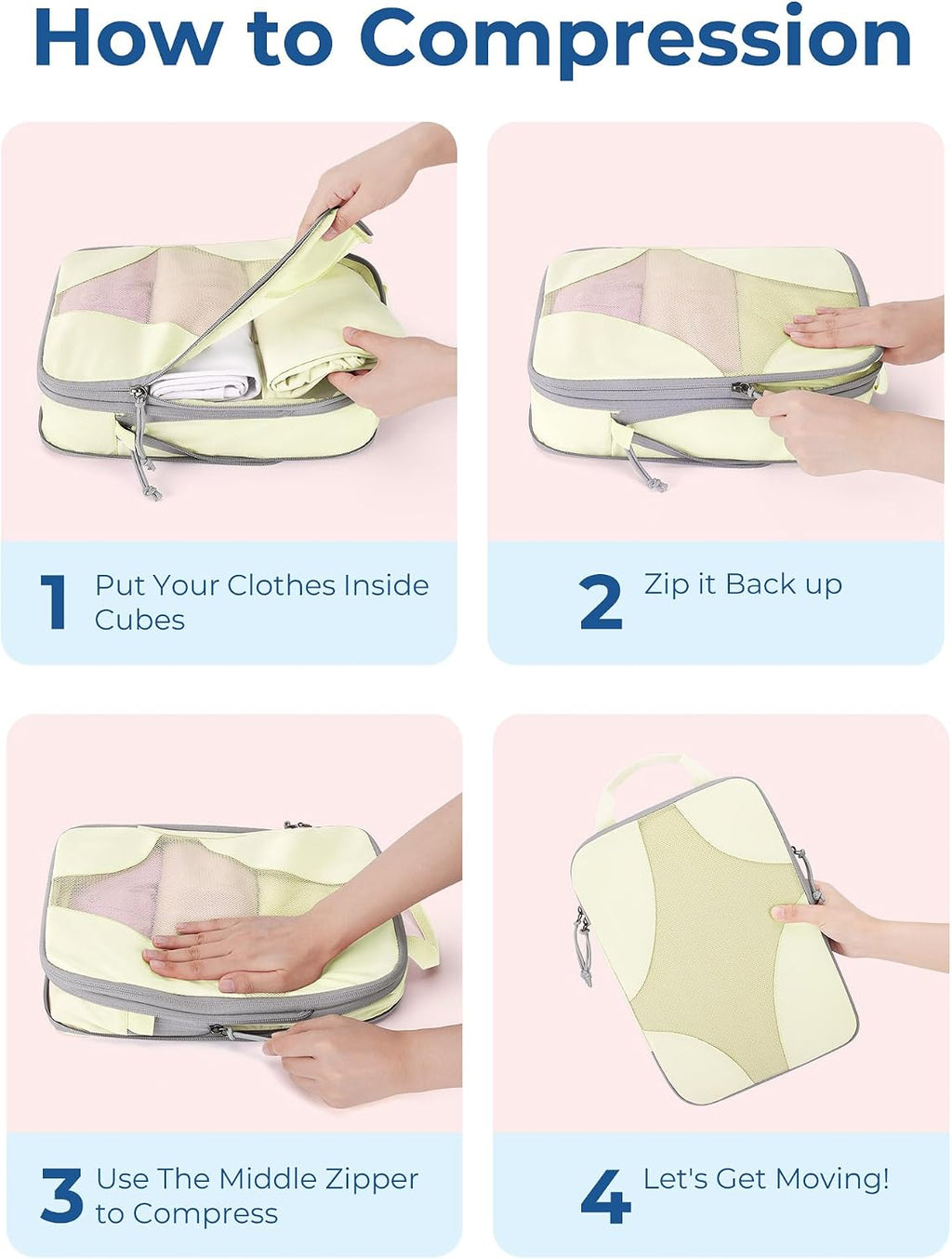 Bagsmart Compression Packing Cubes, Travel Bag Cruise Ship Essentials