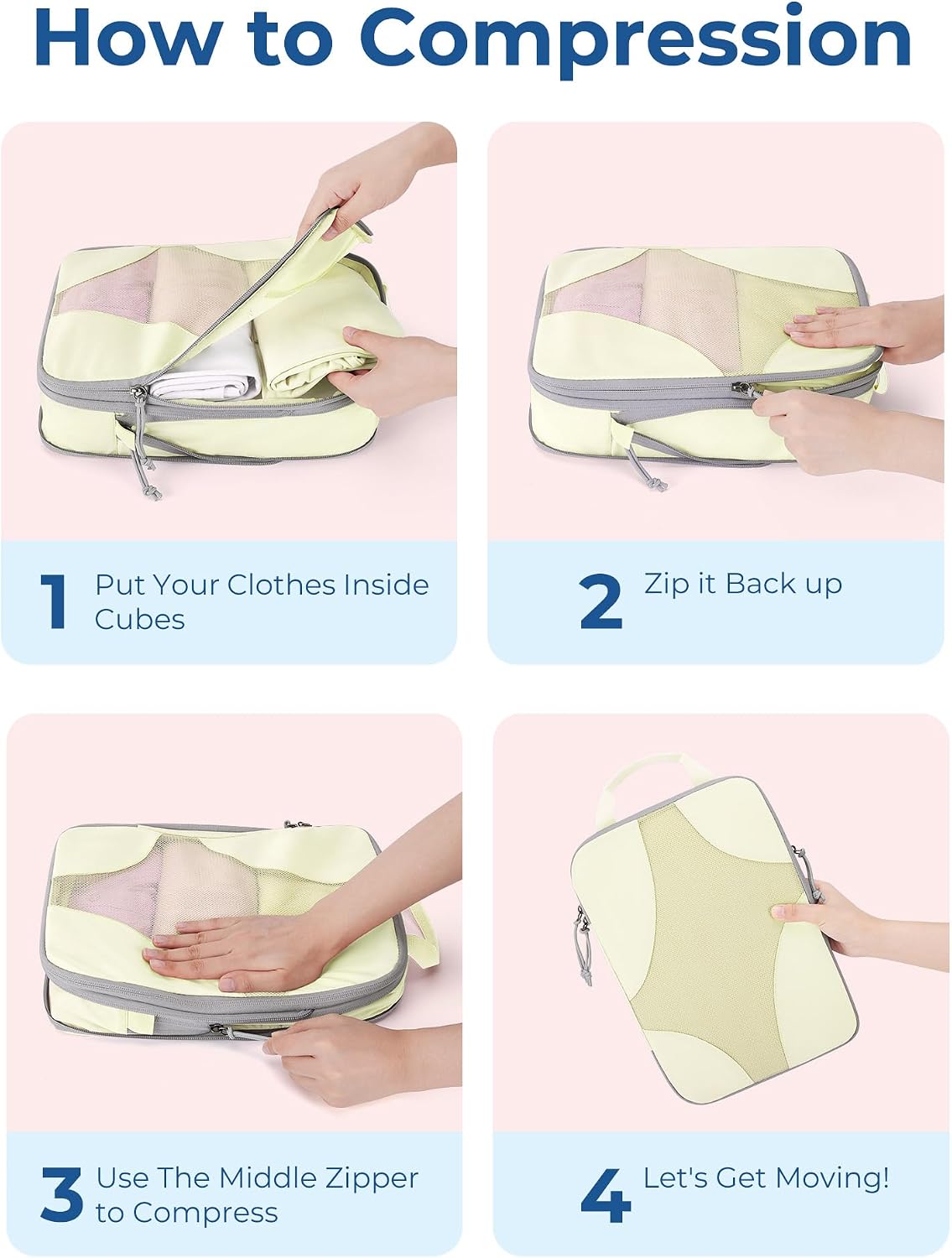Bagsmart Compression Packing Cubes, Travel Bag Cruise Ship Essentials