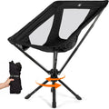 TCEK Portable Camping Chair - SwivelCore 180 Swivel & Auto-Return, Small Compact Lightweight Folding Chairs for Adults, Outdoor Backpack Chair for Adventures, Setup in Seconds, Support 300 LBS