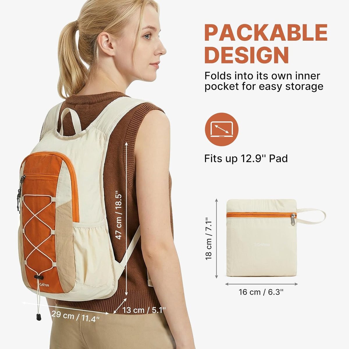 G4Free 20L Lightweight Packable Hiking Backpack for Women Men