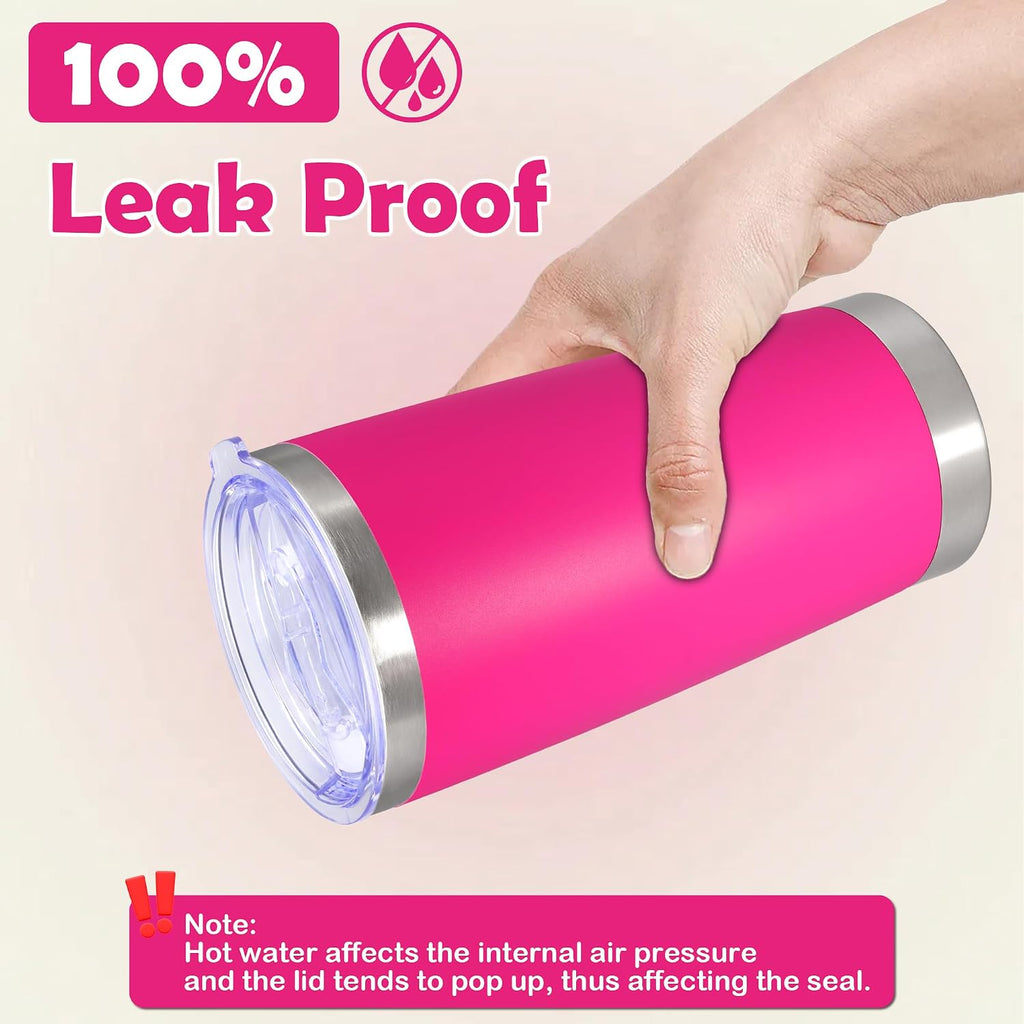 20oz Tumbler Stainless Steel Tumbler Coffee Tumbler with Lid Hot Pink, 4P