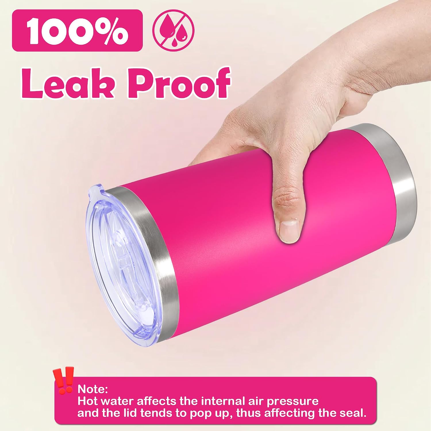 20oz Tumbler Stainless Steel Tumbler Coffee Tumbler with Lid Hot Pink, 4P