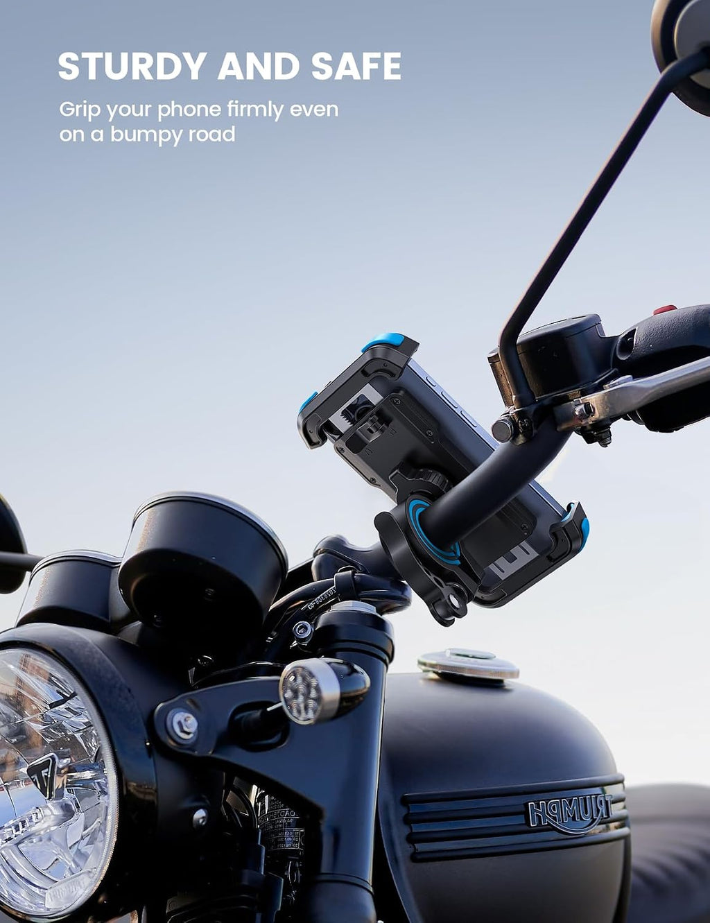 Bike Phone Mount Holder - Motorcycle Adjustable Clamp for 4.7-6.8" iPhone