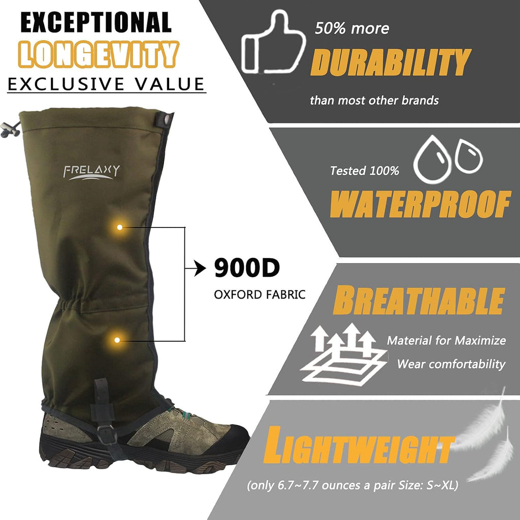 Frelaxy Leg Gaiters Ultra HIGH-Performance Hunting Gaiters Hiking Gaiters
