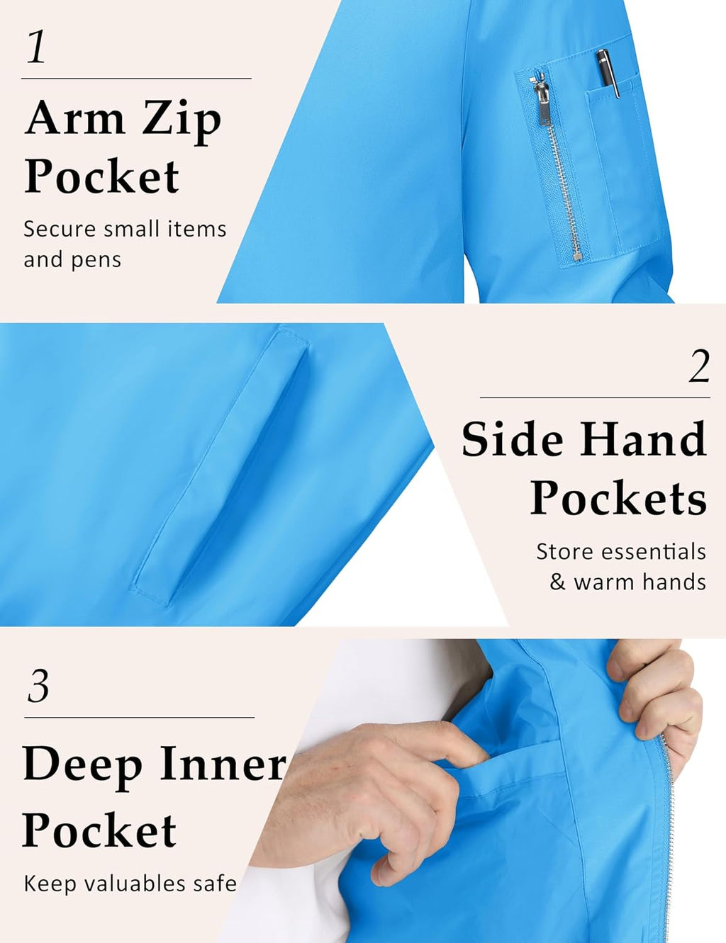 MAGCOMSEN Men's Bomber Jacket Lightweight Windbreaker Spring Fall Jacket