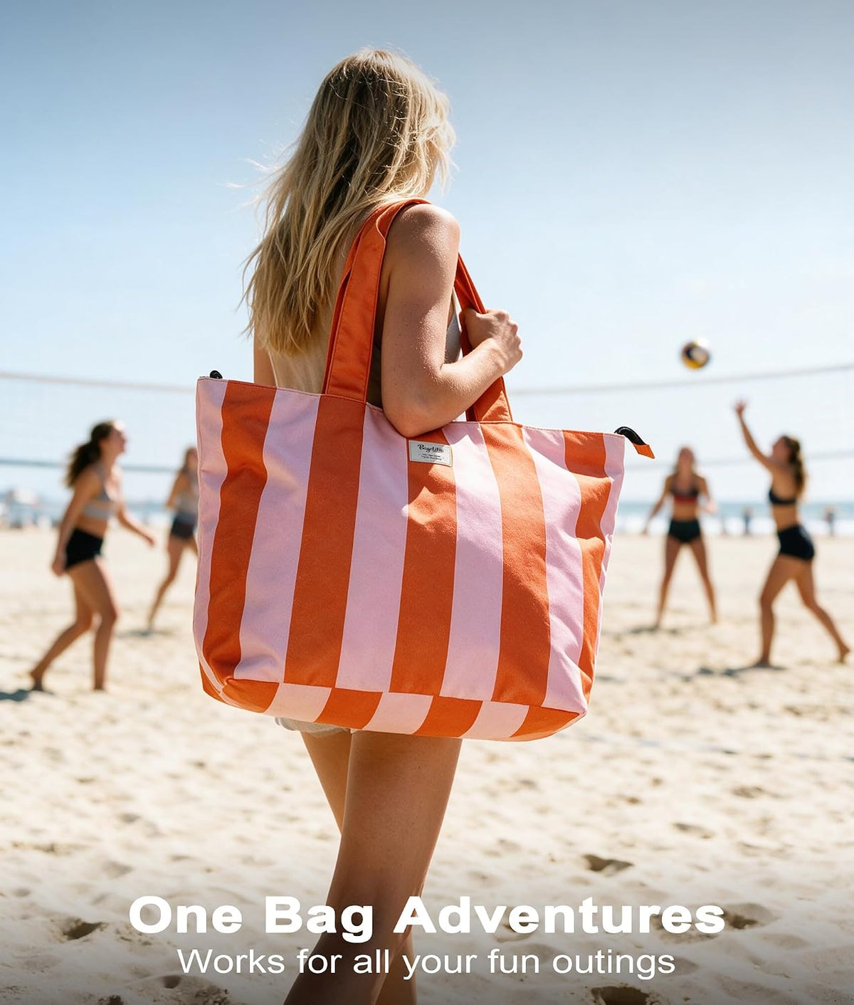 Bagelite Beach Bags Waterproof Sandproof, XL Large Pool Tote Bag for Women