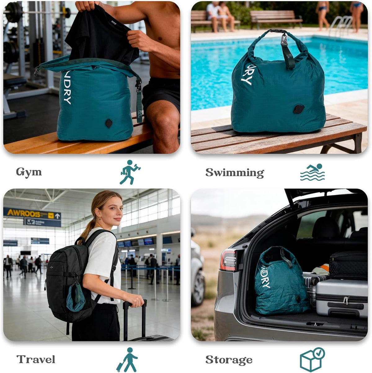 Travel Laundry Bag, Vacuum Compression Dirty Clothes Travel Bag