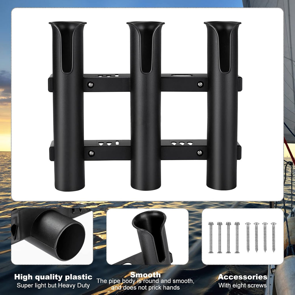 Shappy Fishing Rod Holders Wall Mounted Rack for Boat Garage, Black