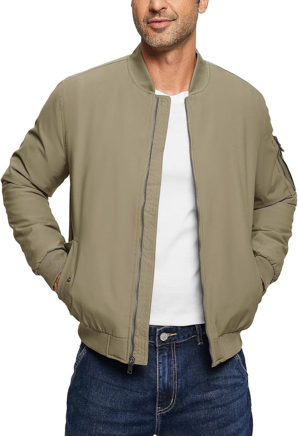 TBMPOY Men's Winter Bomber Jacket Fall Casual Windbreaker Softshell Jackets