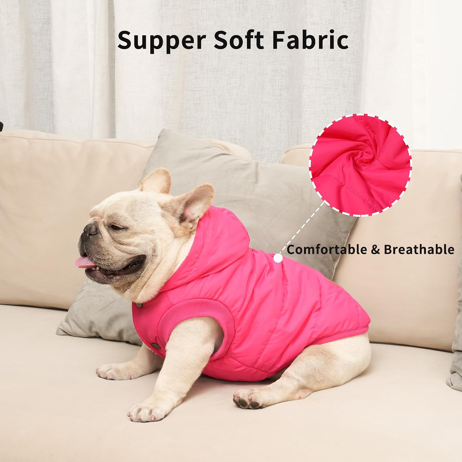 Vecomfy Warm Dog Coats with Hoodie,Winter Dog Jackets for Large Dogs