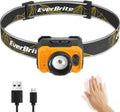 EverBrite 600LM Rechargeable Headlamp, Motion Sensor Head Lamp for Adults