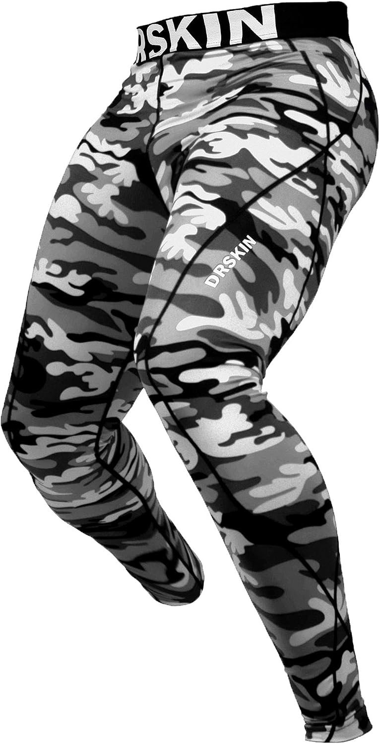 DRSKIN Men’s Compression Pants (5/4/3 Pack) Quick Dry Tights Leggings Sports Baselayer Running Gym Workout