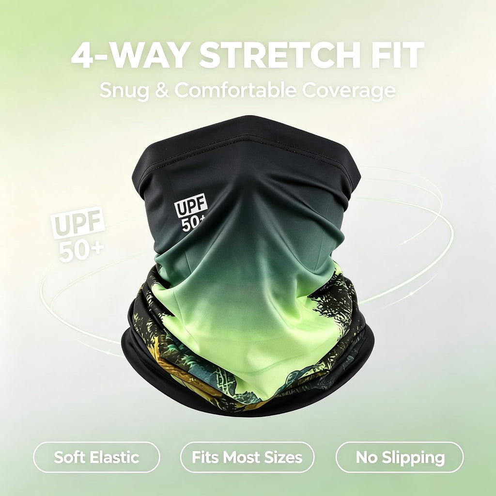 3D Printed Cooling Neck Gaiter for Men Women UPF 50+ UV Protection Bandana Outdoor Fishing Hiking Daily Use