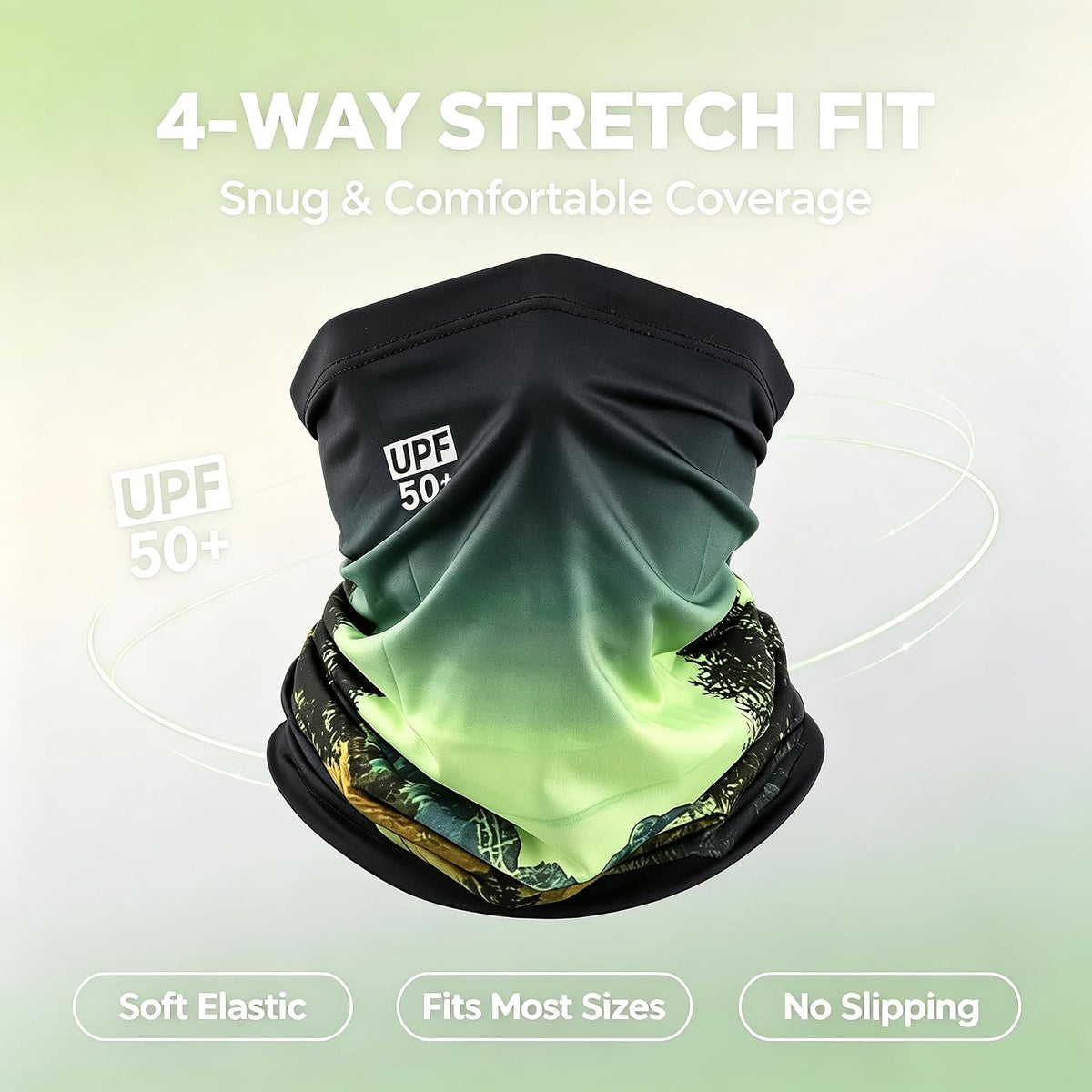 3D Printed Cooling Neck Gaiter for Men Women UPF 50+ UV Protection Bandana Outdoor Fishing Hiking Daily Use