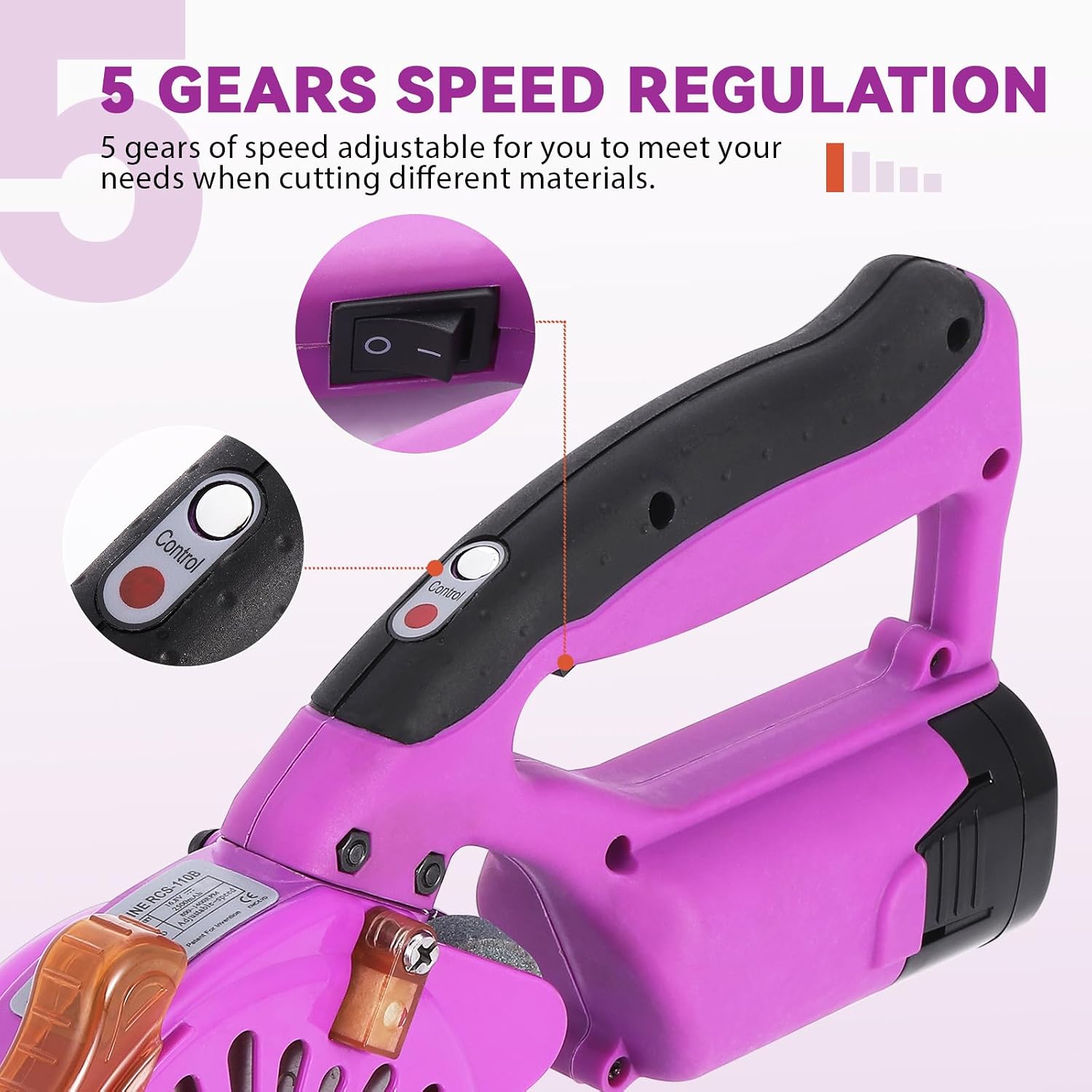 BAOSHISHAN Cordless & Rechargeable Electric Fabric Rotary, Adjustable Speed