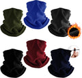Fivali Winter Neck Warmer Gaiter: Windproof Fleece Face Mask Multi Pack