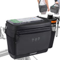 Bike Handlebar Insulated Bag, Waterproof Mountain Bike Crossbar Front Bike Phone Bag Cooler Storage Pouch with TPU Touch Screen Insulation for Outdoor Hiking Travel 4L