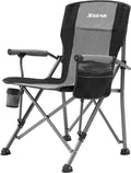 XGEAR 330LB Heavy Duty High Back Hard Arm Camping Chair with Cup Holder