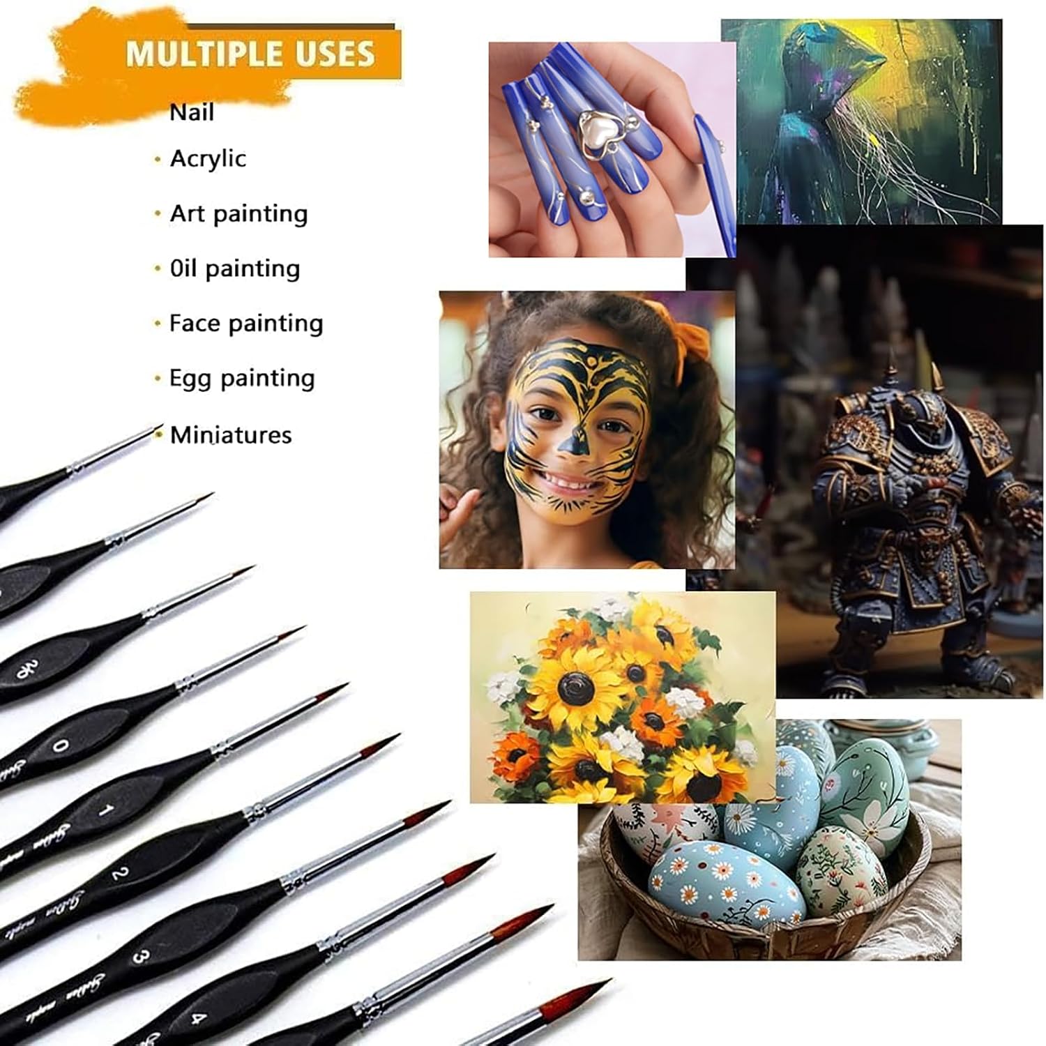 Golden Maple Detail Paint Brushes Set 10pcs